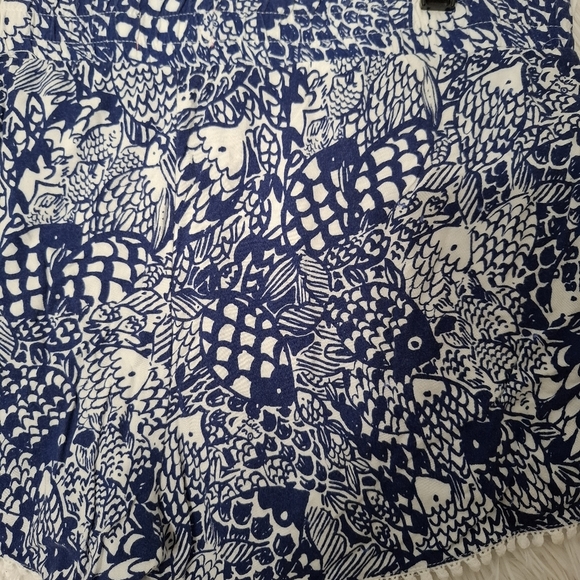 Lilly Pulitzer Target women’s navy white pull on shorts Pom Poms size Medium - Picture 12 of 12